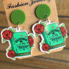 Wholesale Teacher Gifts Books Coffee Flowers Acrylic Earrings