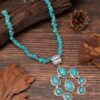 Wholesale Bohemia Water Drop Shape Turquoise Pendant Necklaces