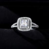 Wholesale Ring Copper Zircon Square Flash Diamond OLY-RS-CaoS007