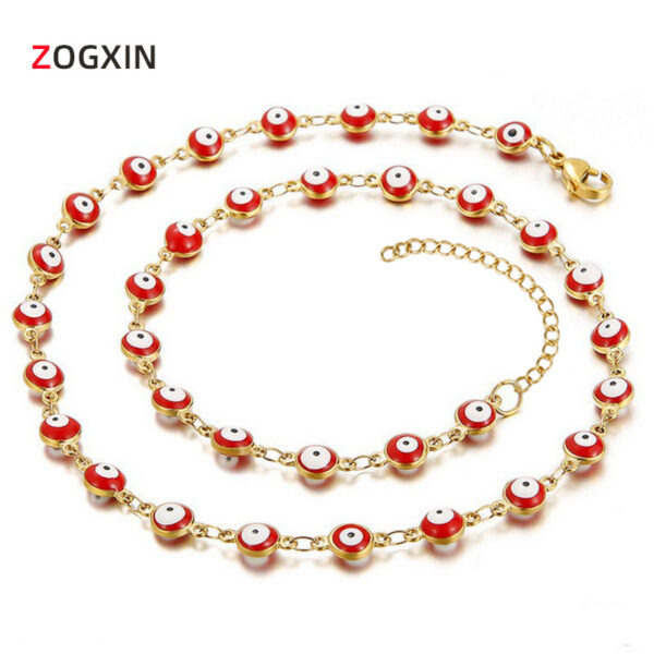 Wholesale 18K Stainless Steel Bohemian Color Block Necklace OLY-NE-ZY003
