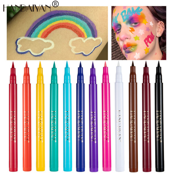 Wholesale Rainbow DIY Color Eyeliner Liquid Is Not Easy To Smudge Matte Eyeliner Pen