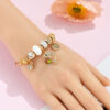 Wholesale Diamond Butterfly Stainless Steel Beaded Bracelet