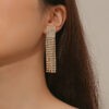 Wholesale Claw Chain Rhinestone Tassel Copper Earrings