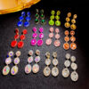 Wholesale Vintage Rhinestone Oval Exaggerated Alloy Earrings
