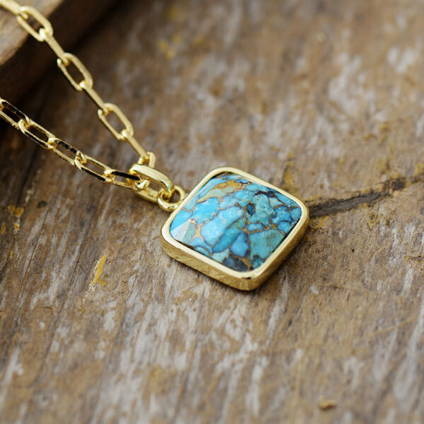 Wholesale Turquoise Plated 18K Gold Chain Pendant Necklace