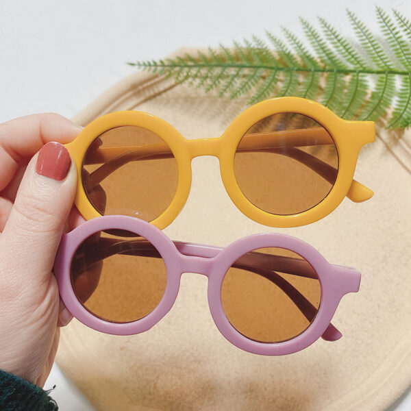 Wholesale Children's Colored Small Round Frame PC Sunglasses