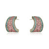 Wholesale Heavy Industry Trapeze Color Diamond C Shape Alloy Earrings