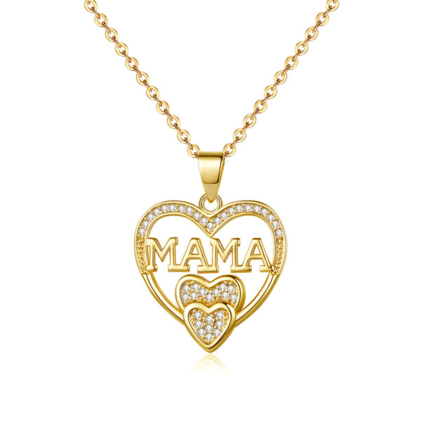 O1CN01sggnR41dPTHlMrz6e__2868943728-0-cib Wholesale Mother's Day Gift Copper Zircon MAMA Pendant Love Necklace