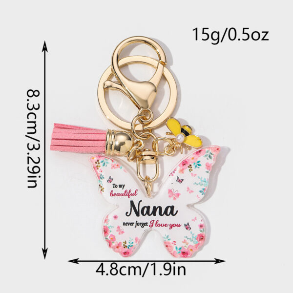 Wholesale Butterfly Shape Acrylic MOM Pendant Key Chain