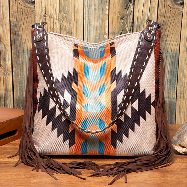 O1CN01shJXNh1bYyIgICOVC_2209154643478-0-cib Wholesale Cotton Linen Aztec Pattern Hand Woven Tassel Shoulder Bag