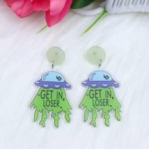 Green alien spacecraft