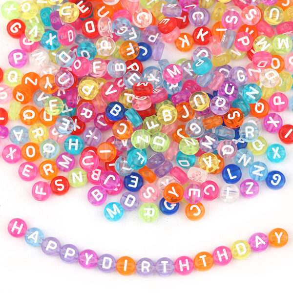Wholesale of 100 Pieces/pack of Acrylic Colored English Letter Beads
