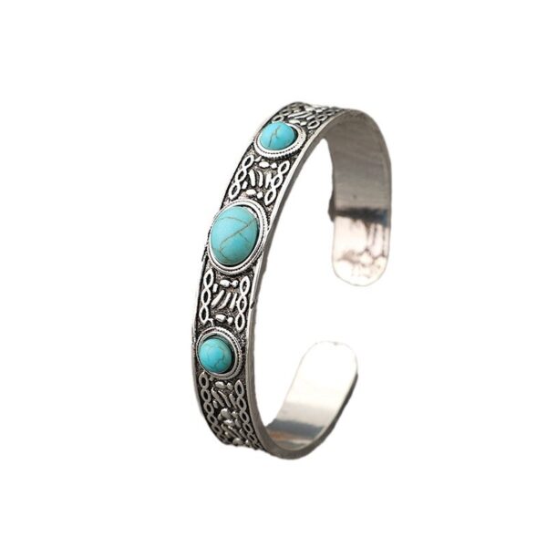 O1CN01sjkDAB1Bs30UR1Rq0_0-0-cib Wholesale Bohemian Vintage Style Inlaid Turquoise Open Adjustable Alloy Bracelet
