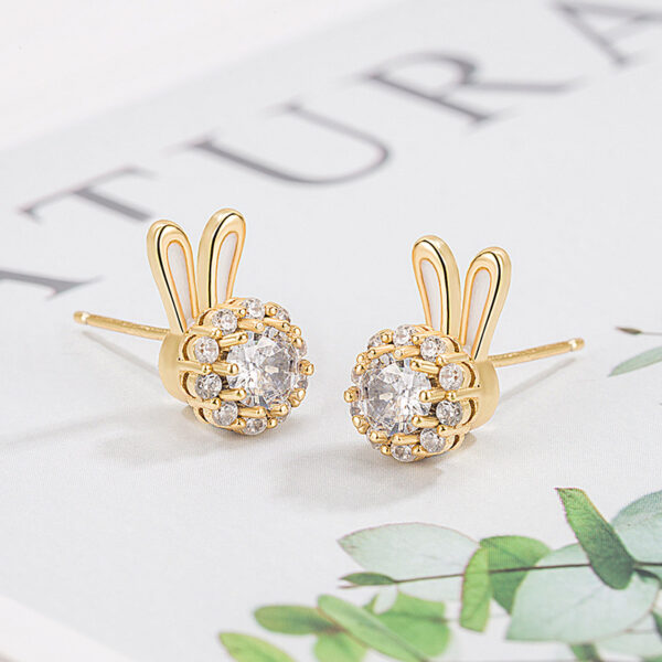 Wholesale Rotating Bunny Copper Earrings