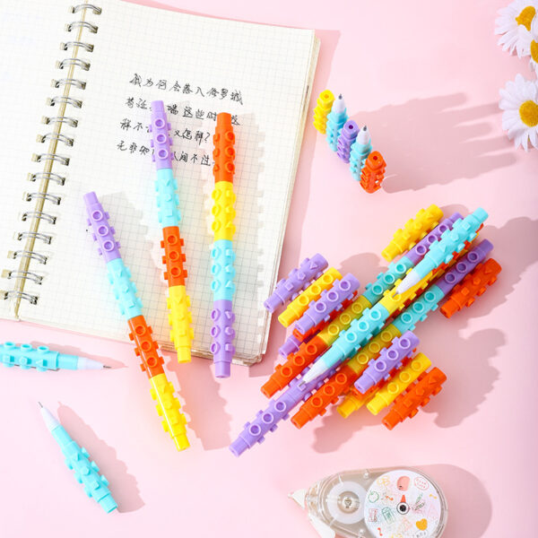 Wholesale Plastic Colored Building Block Gel Pen