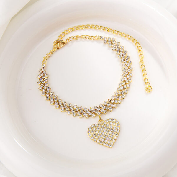 Wholesale Diamond-shaped Rhombus Love Anklets