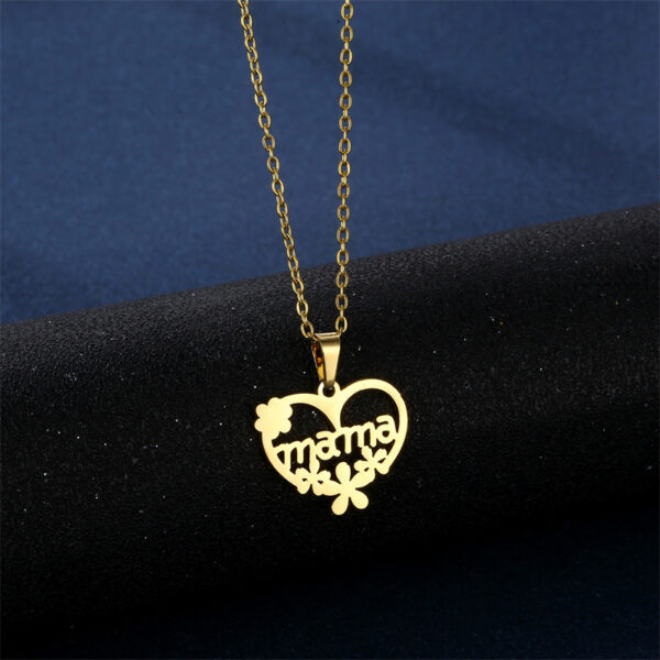 Wholesale Mother's Day Gift MAMA Stainless Steel Necklace Earrings Set