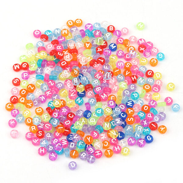 Wholesale of 100 Pieces/pack of Acrylic Colored English Letter Beads