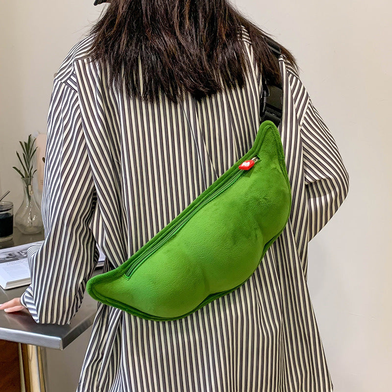 Wholesale Plush Veet Edamame Messenger Bag