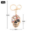 Wholesale Zinc Alloy Color Rhinestone Skull Keychain