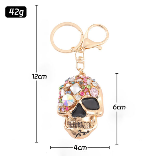 Wholesale Zinc Alloy Color Rhinestone Skull Keychain