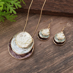 Dark coffee ring set-gold