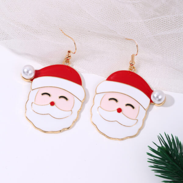 O1CN01ss5pvl23mzrCDMmWY_2213657267299-0-cib Wholesale Christmas Creative Cartoon Cute Alloy Santa Claus Earrings