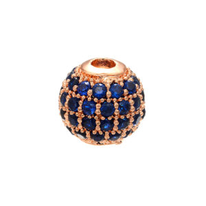 Rose Gold Crystal Blue Diamond / 8mm