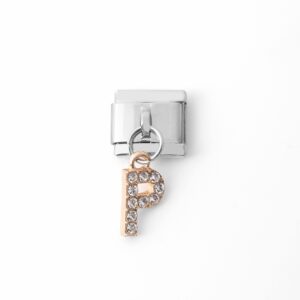 0757-Zircon Gold Plated Letter P