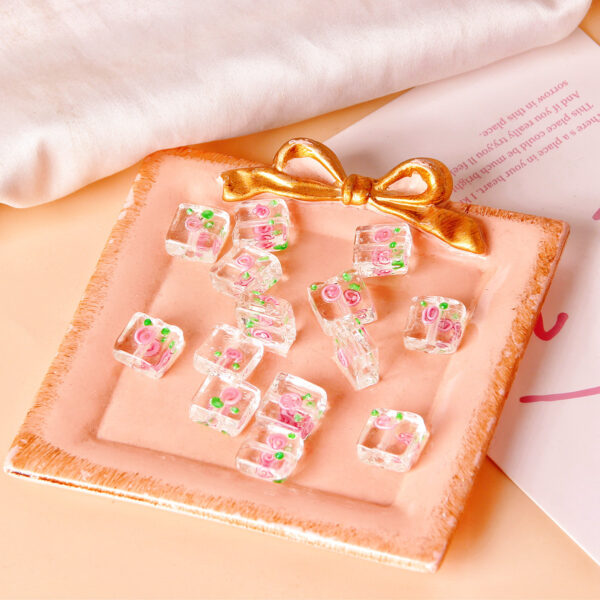 Wholesale 12mm Vintage Square Flower Glass Beads