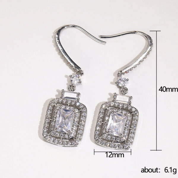 Wholesale Square Diamond Zircon Earrings