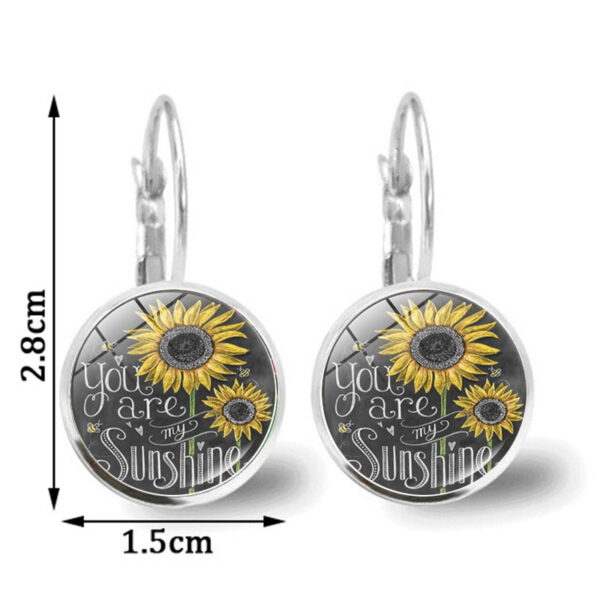 Wholesale Sunflower Time Gem Alloy Earrings