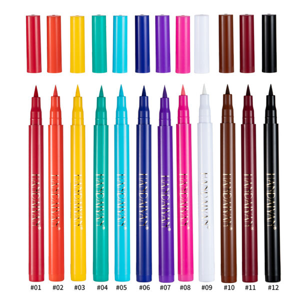 Wholesale Rainbow DIY Color Eyeliner Liquid Is Not Easy To Smudge Matte Eyeliner Pen