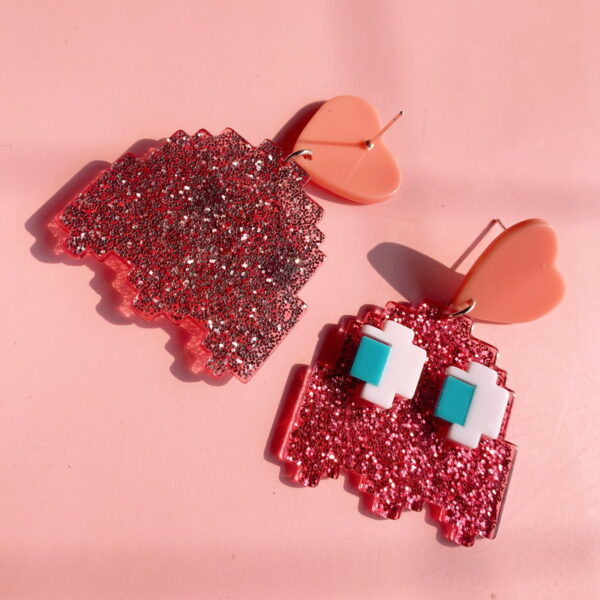Wholesale Earrings Pixel Wind Acrylic Cute Cartoon