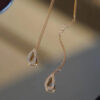 Wholesale Silver Needle Water Drop Copper Earrings