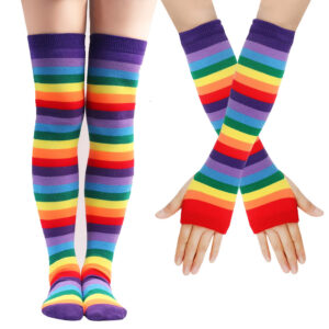 Wholesale Rainbow Striped Over-the-knee High Socks