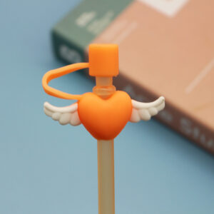 Orange love wings 8mm / Bag with straw [straw color random]]