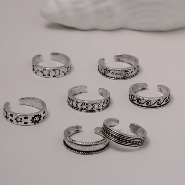 O1CN01sza76v2AVJvntj2SF_2073408208-0-cib Wholesale Alloy Carved Hollow Multi Element 7 Pieces Open Foot Ring