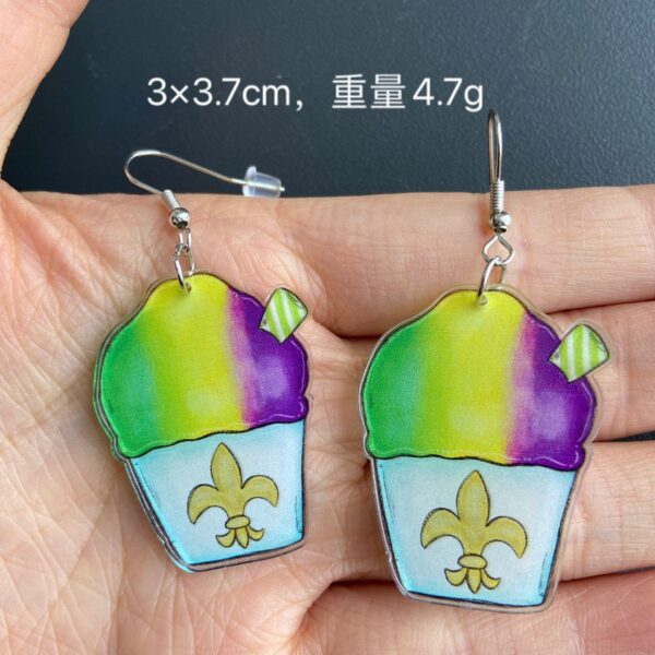 O1CN01t1bXNB1ZFcdkP2fDS_1794553165-0-cib-2 Wholesale Mardi Gras Tricolor Alpaca Champagne Bottle Ice Cream Tree Dog Earrings