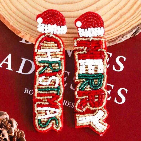 O1CN01t2JJ5j2G5ZCmfw9RU_1904528964-0-cib Wholesale Christmas Tree Snowflake Handmade Resin Rice Ball Earrings