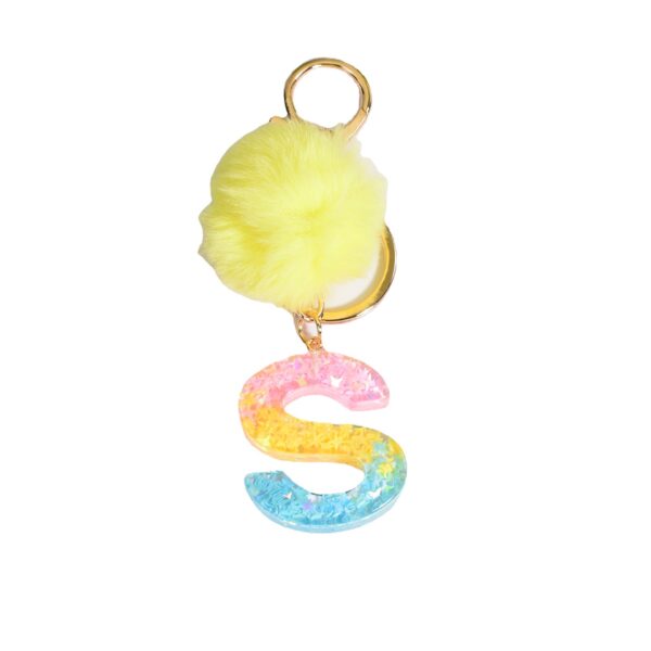 O1CN01t2eZUS1Bs2lClwGTm_0-0-cib Wholesale English Alphabet Hair Ball Resin Keychain
