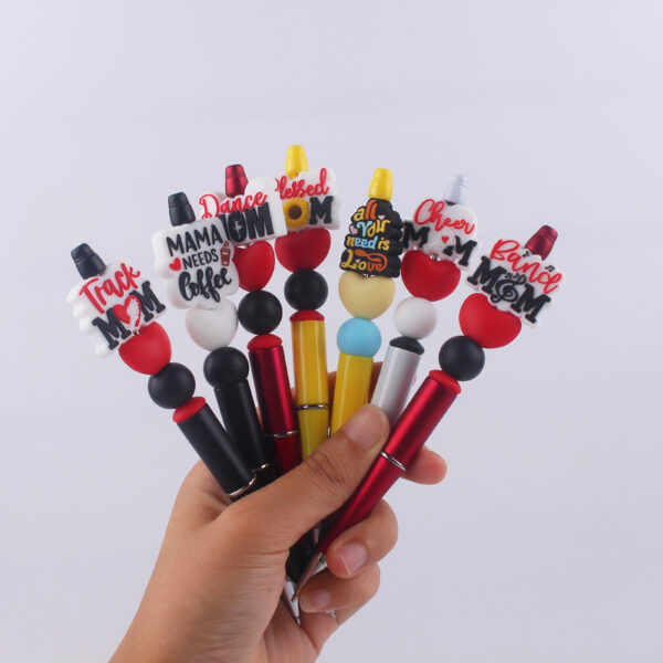 Wholesale Cartoon Pattern Mother Series Silicone Beaded Ballpoint Pen