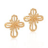 Wholesale S925 Silver Needle Plated 18K Real Gold Braided Earrings