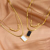 O1CN01t5TaYV1TS5XXYIb05_3476002380-0-cib Wholesale Stainless Steel Geometric Black Square Double Layer Necklace