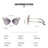 Wholesale Butterfly Shape Diamond Frameless Fashionable Personality Exaggerated Sunglasses