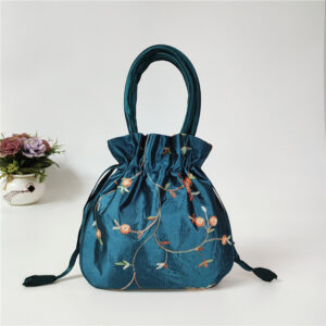 New blue embroidered bag