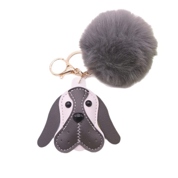Wholesale PU Leather Puppy Plush Keychains