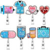 Wholesale Badge Reels Acrylic Quicksand Doctor Nurse Retractable Keychain
