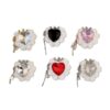Wholesale Heart-shaped Rose Soft Ceramic Crown Diamond Ball Straight Hole Beads