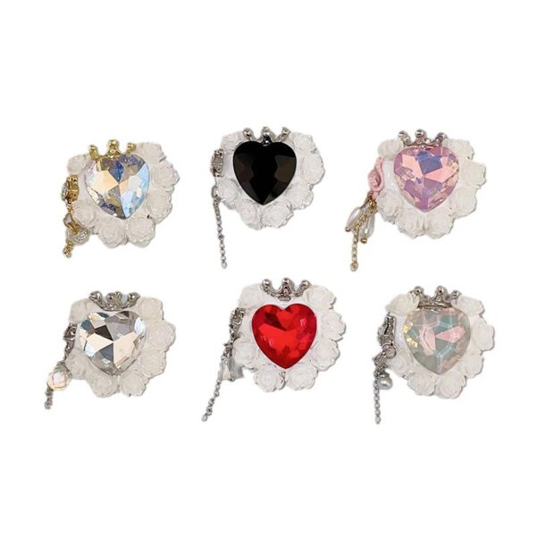 Wholesale Heart-shaped Rose Soft Ceramic Crown Diamond Ball Straight Hole Beads